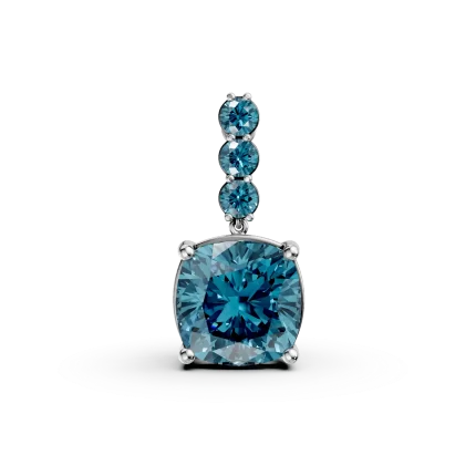 Pandantiv geometric din aur alb cu topaze london blue de 6ct