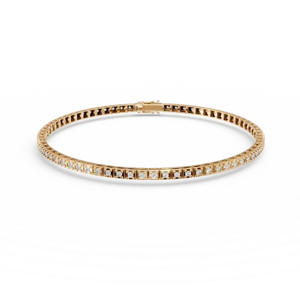 Bratara tennis din aur galben cu diamante de 0.5ct