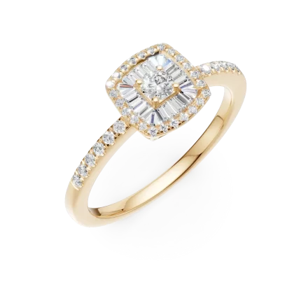 Inel de logodna din aur galben cu diamante de 0.3ct
