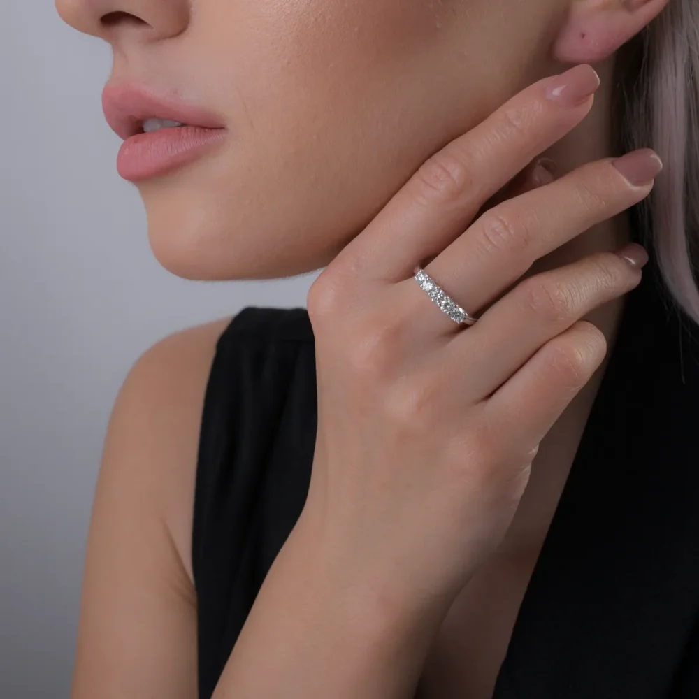 Inel din aur alb cu diamante de 0.76ct - imagine 4