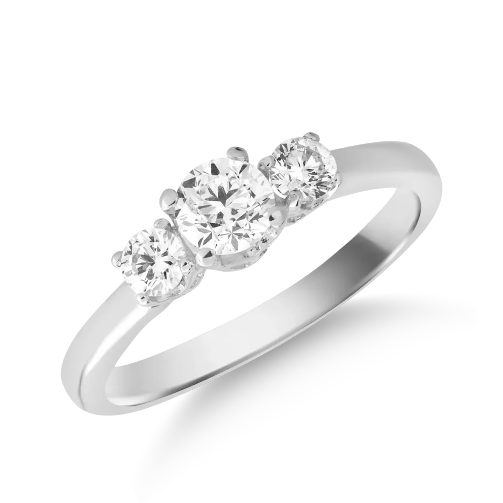 Inel din aur alb cu diamante de 0.75ct