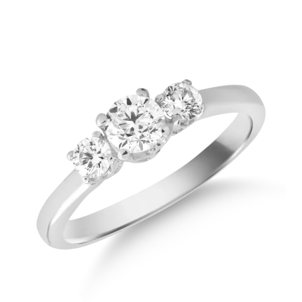 Inel din aur alb cu diamante de 0.75ct