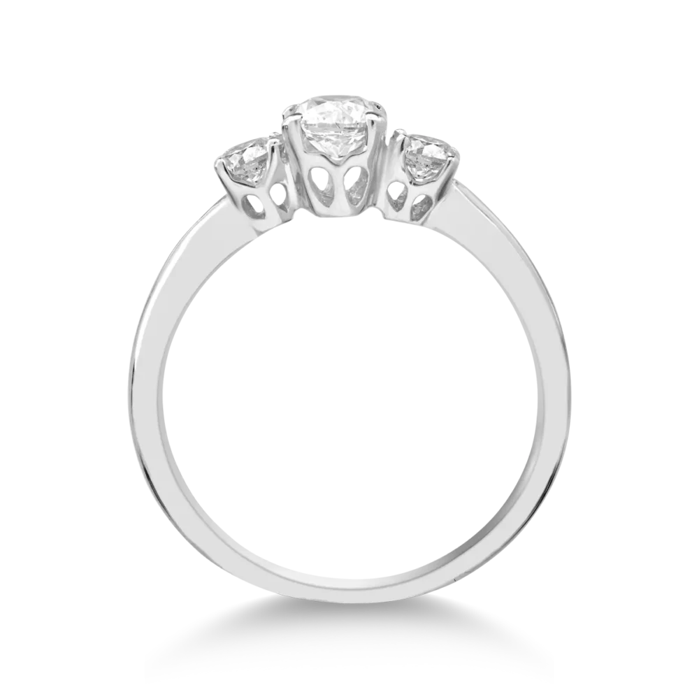 Inel din aur alb cu diamante de 0.75ct - imagine 2