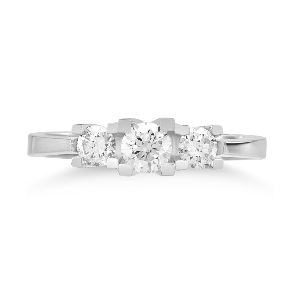 Inel din aur alb cu diamante de 0.61ct - imagine 3