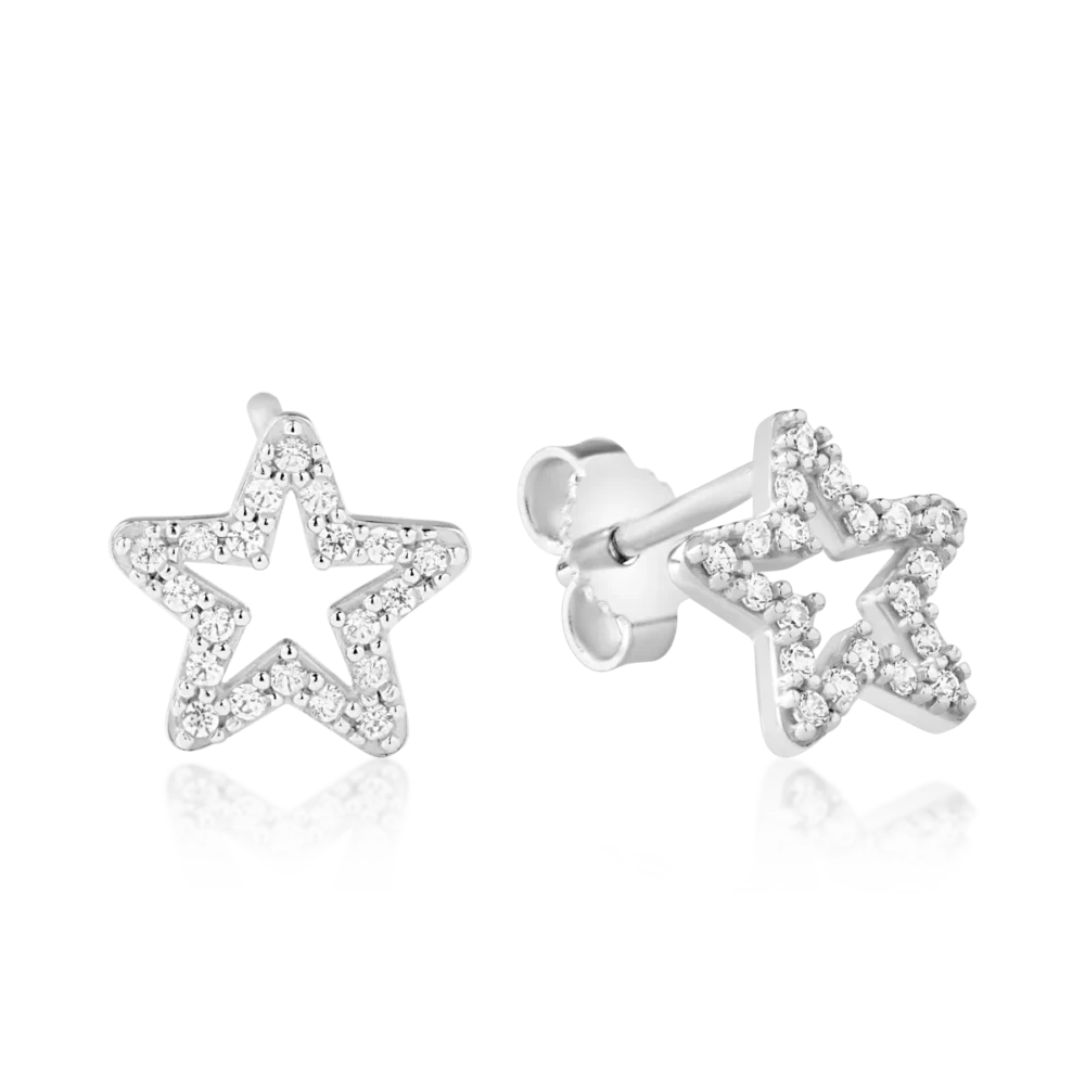 Cercei stelute din aur alb
