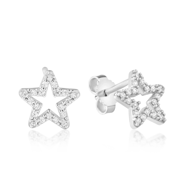 Cercei stelute din aur alb