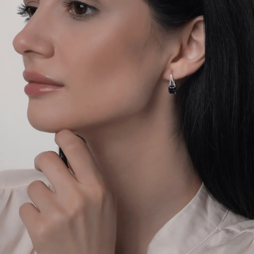 Cercei din aur alb - imagine 4