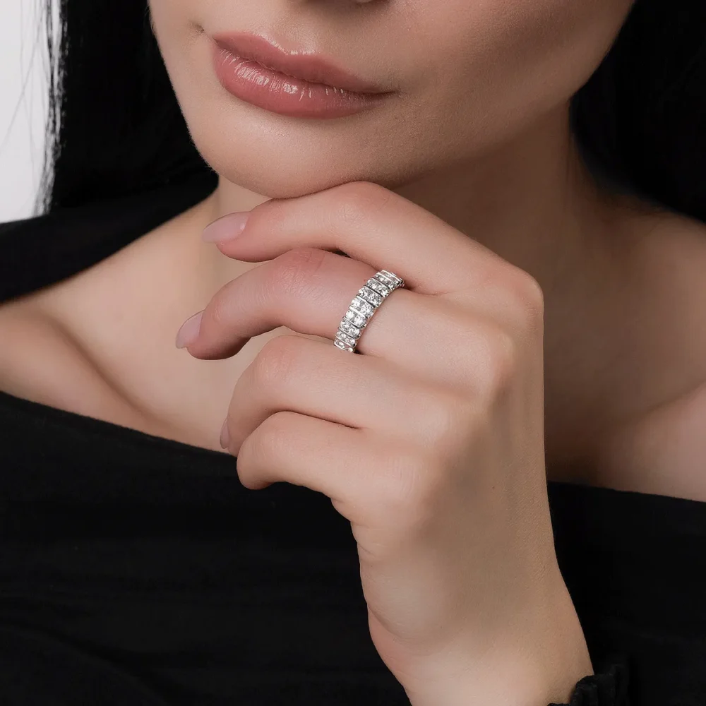 Inel din aur alb cu diamante de 1.2ct - imagine 4