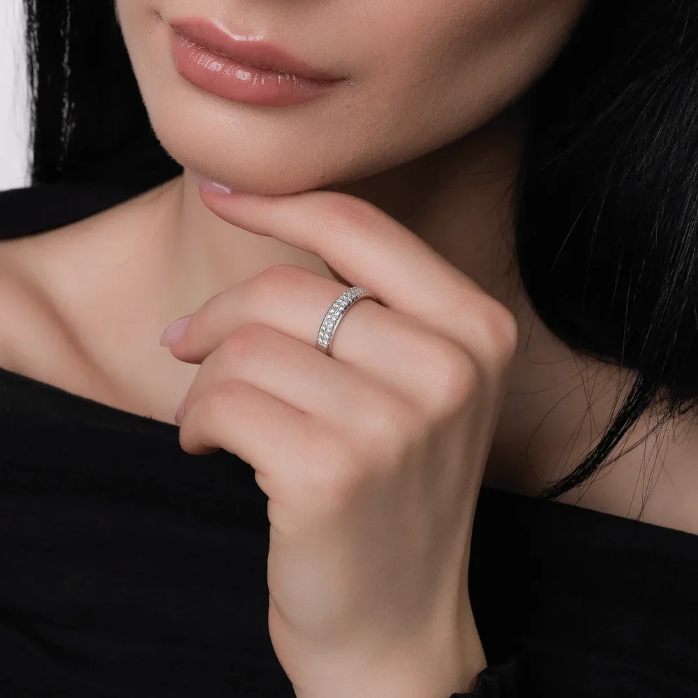 Inel din aur alb cu diamant de 0.35ct - imagine 4