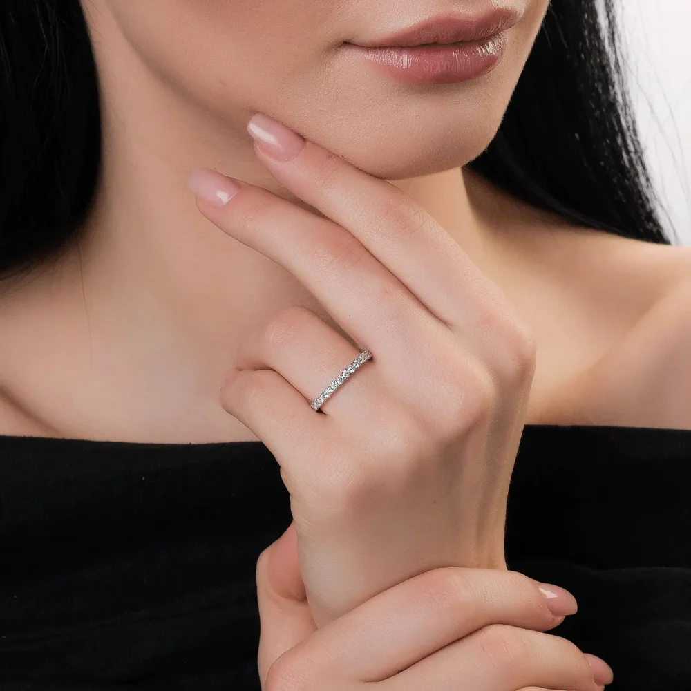 Inel din aur alb cu diamant de 0.33ct - imagine 4