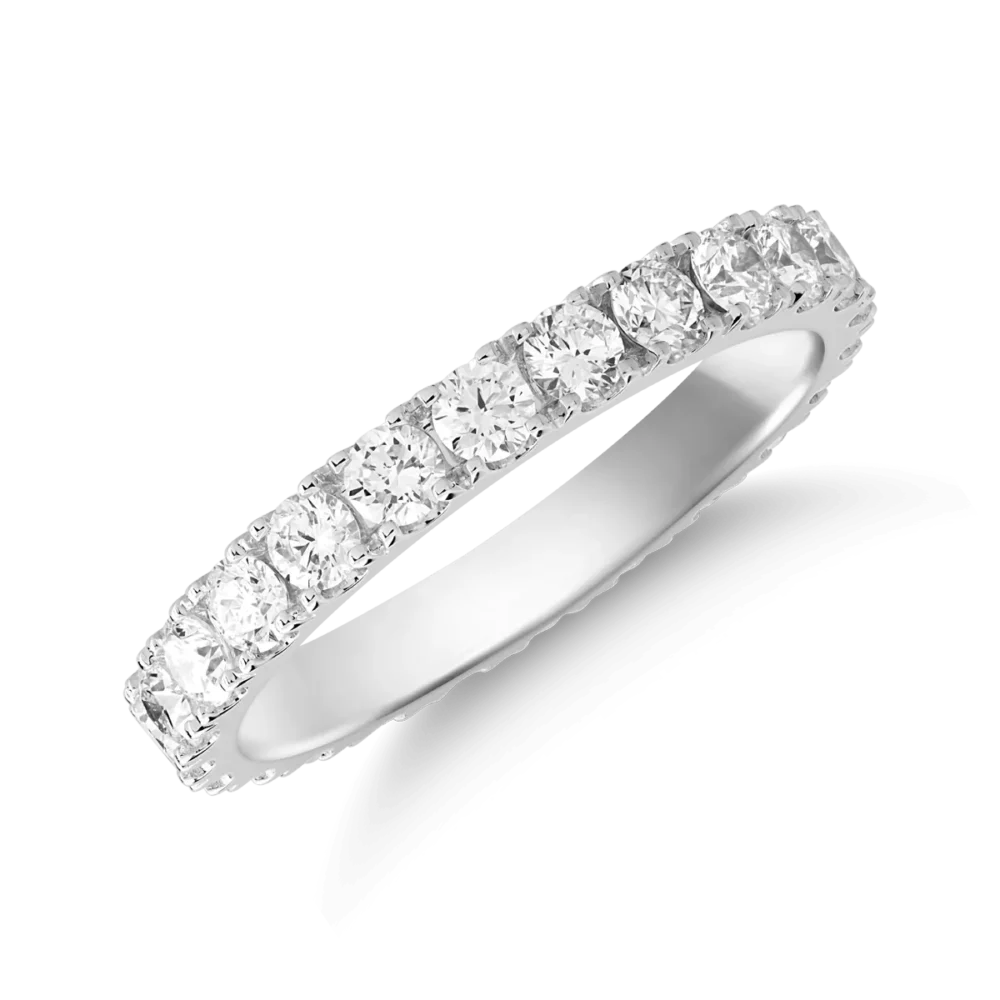 Inel infinity din aur alb cu diamante de 1.1ct