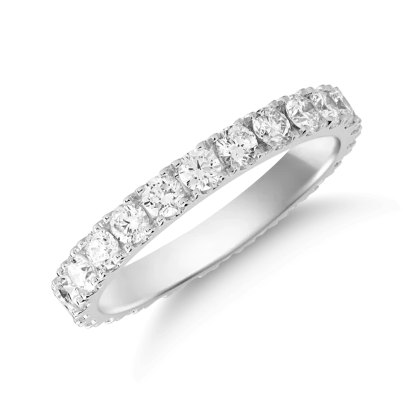 Inel infinity din aur alb cu diamante de 1.19ct