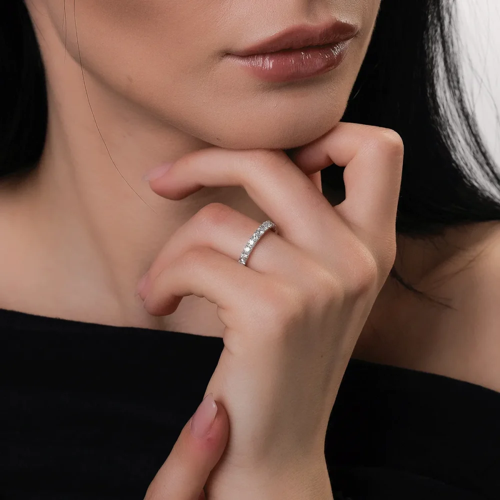 Inel infinity din aur alb cu diamante de 1.1ct - imagine 4