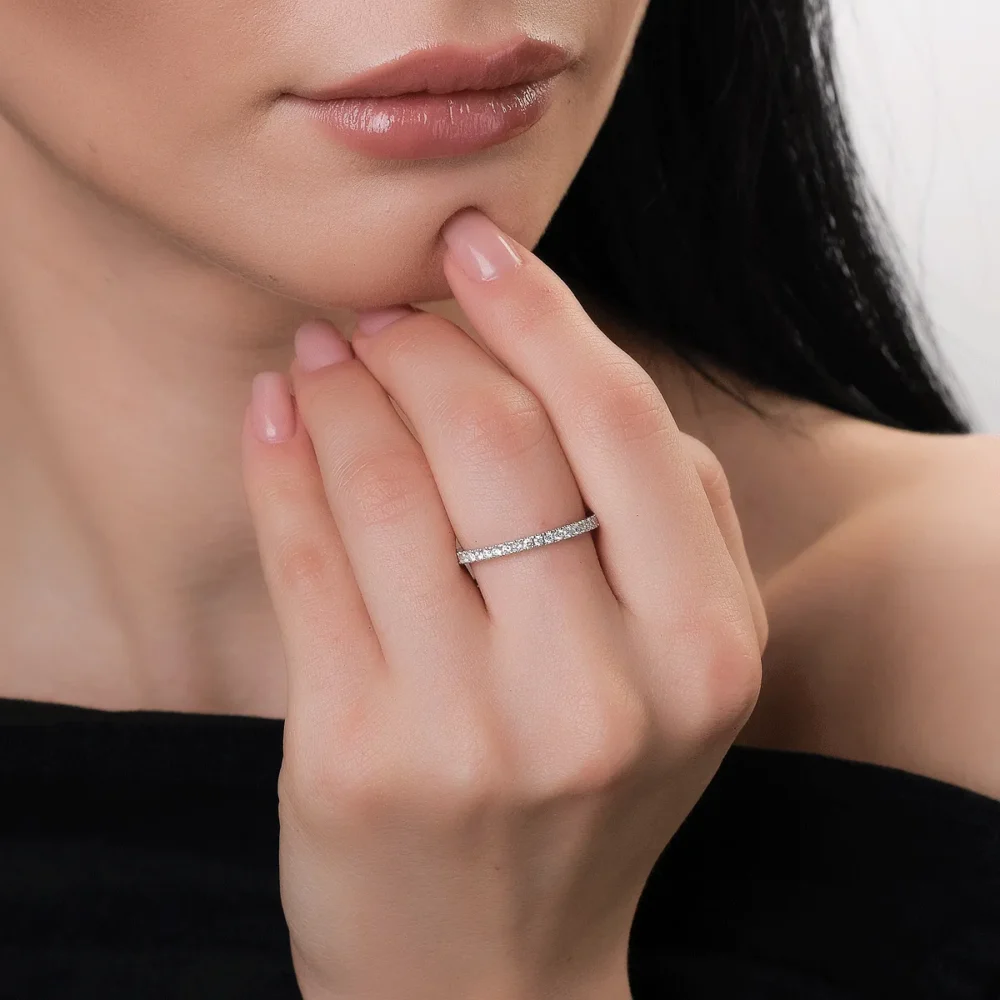 Inel infinity din aur alb cu diamant de 0.5ct - imagine 4