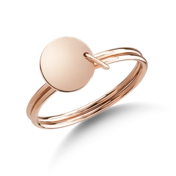 Inel din aur roz cu banut