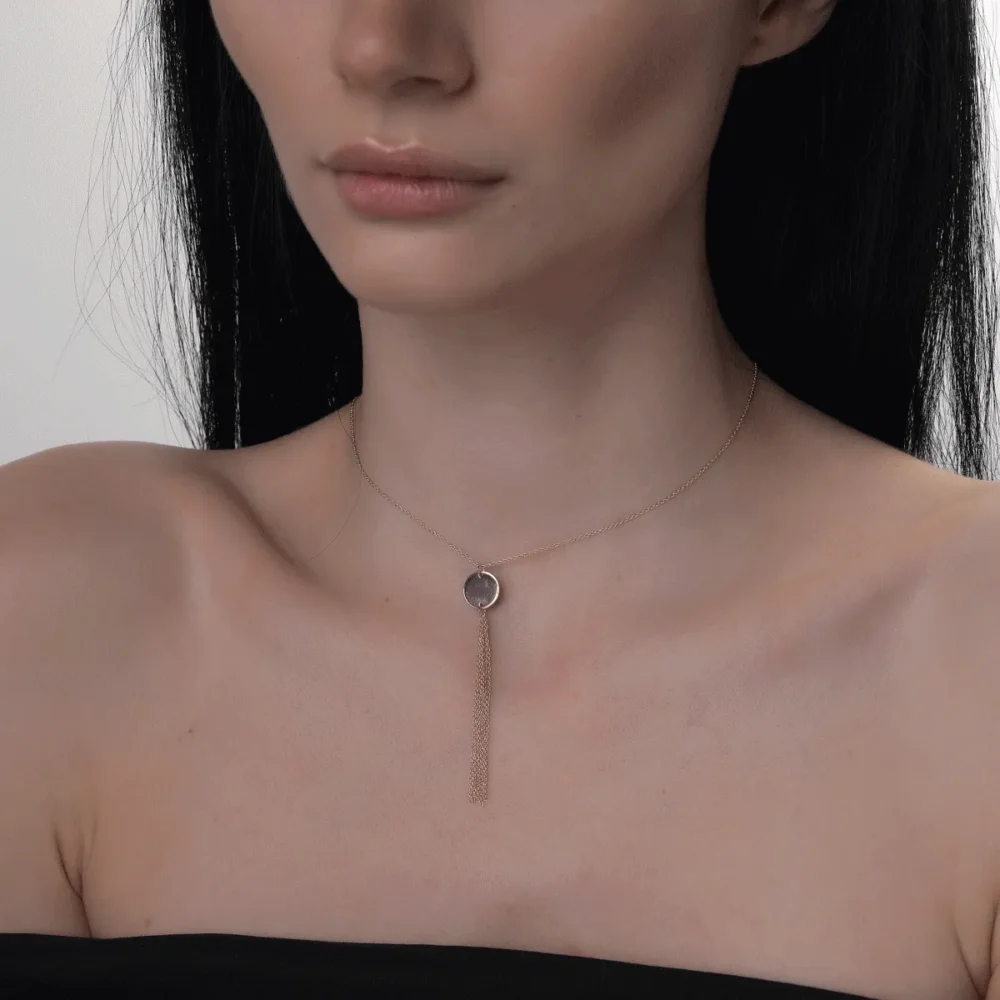 Lant cu pandantiv din aur roz - imagine 2