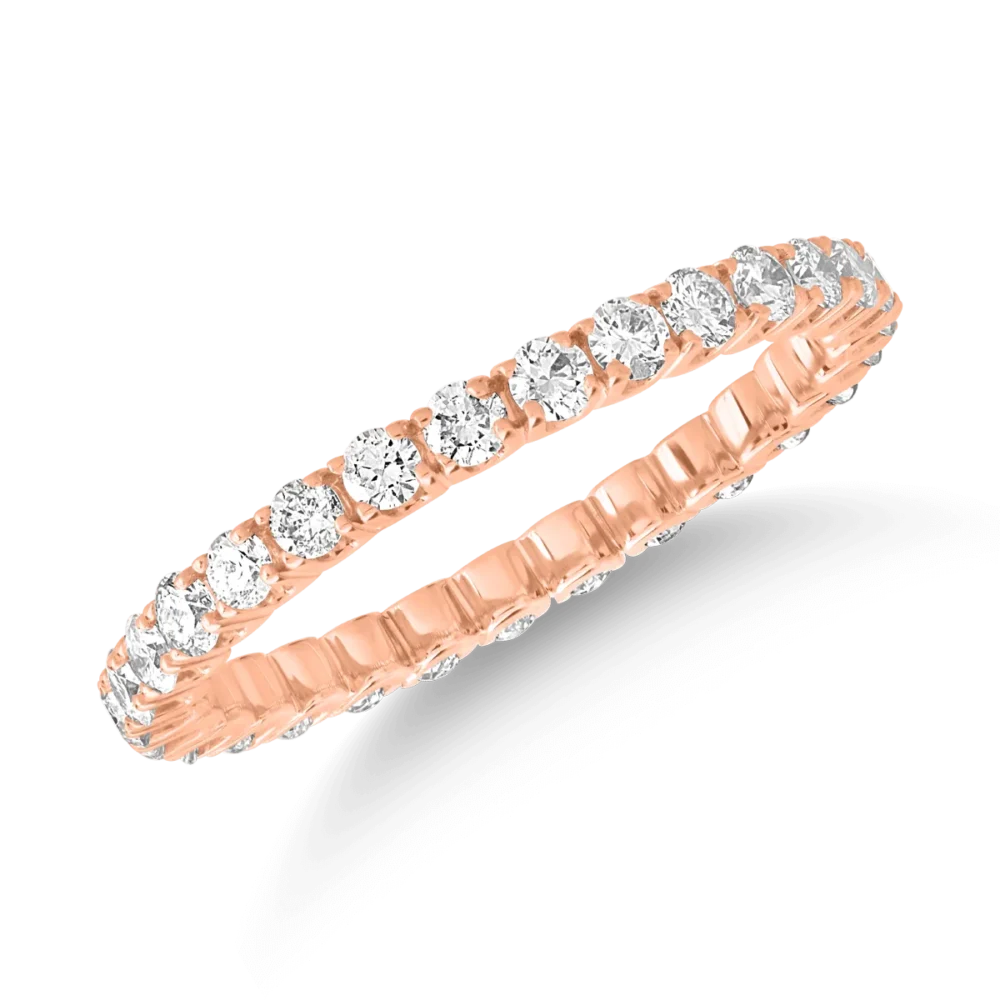 Inel din aur roz cu diamante de 1ct