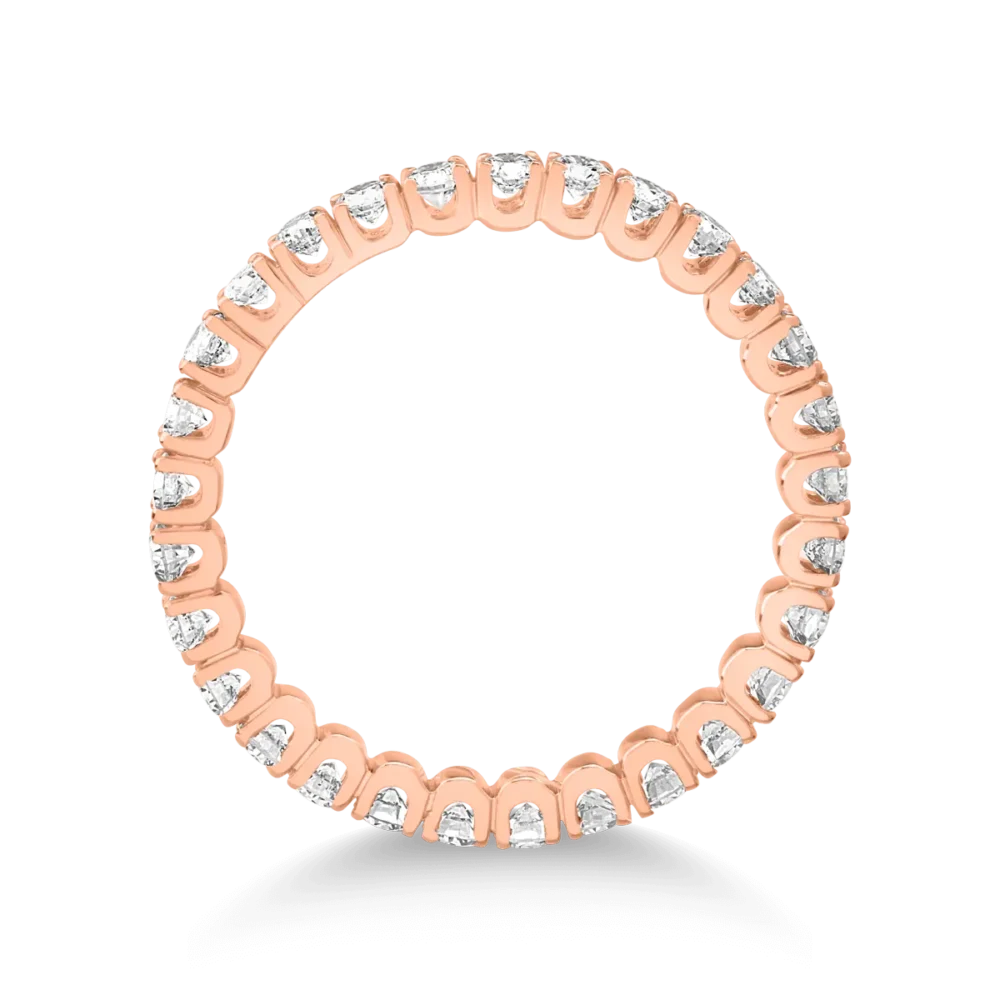 Inel din aur roz cu diamante de 1ct - imagine 2