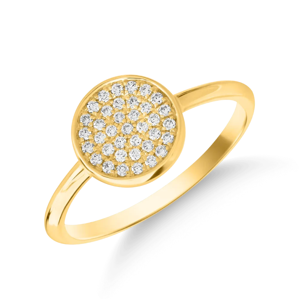 Inel din aur galben cu diamante de 0.14ct