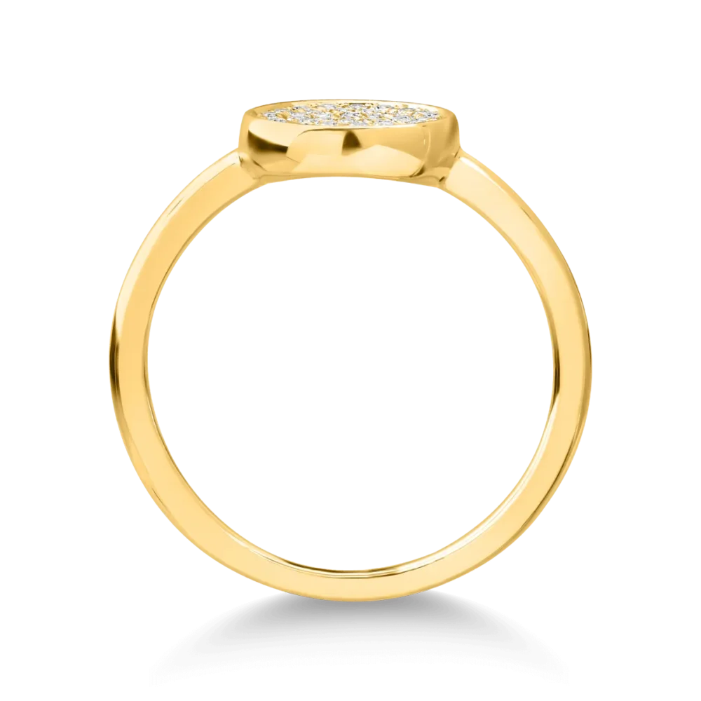 Inel din aur galben cu diamante de 0.14ct - imagine 2