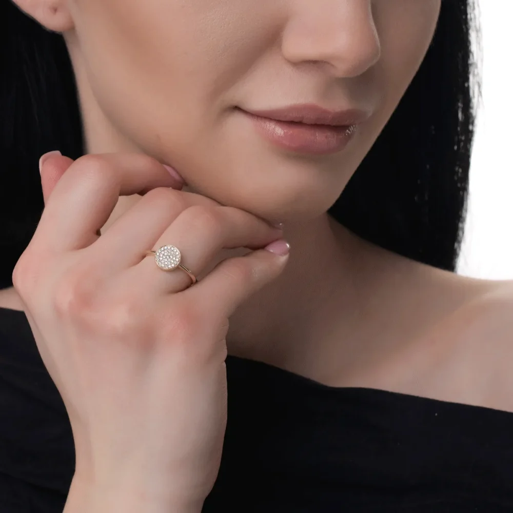 Inel din aur galben cu diamante de 0.14ct - imagine 4