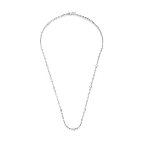 Colier tennis din aur alb cu diamante de 3.55ct