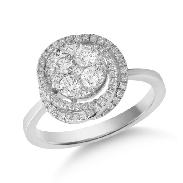 Inel din aur alb cu diamante de 0.65ct