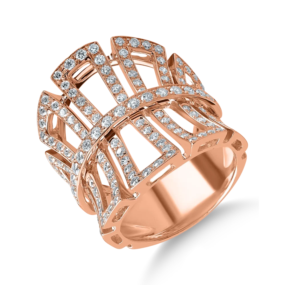 Inel din aur roz cu diamante de 1.35ct