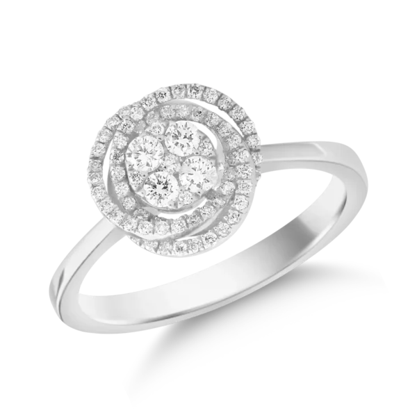 Inel din aur alb cu diamante de 0.3ct