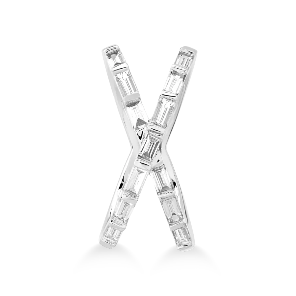 Inel din aur alb cu diamante baguette de 0.5ct - imagine 3