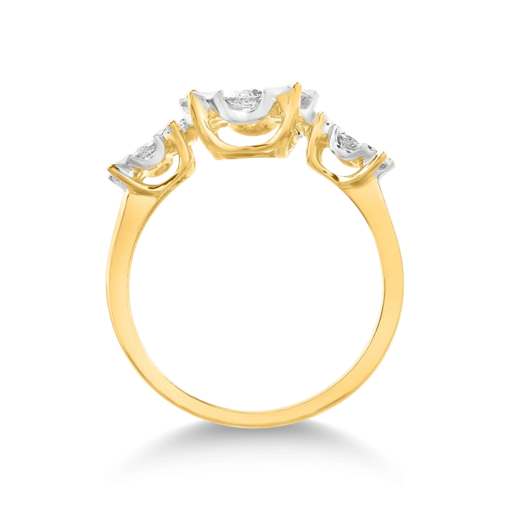 Inel din aur galben cu diamante de 1ct - imagine 2