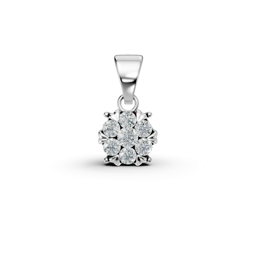 Pandantiv din aur alb cu diamante de 0.2ct