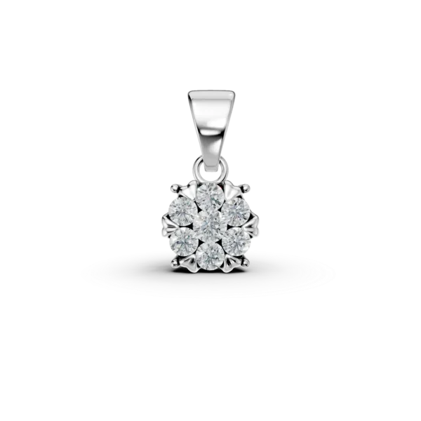 Pandantiv din aur alb cu diamante de 0.2ct