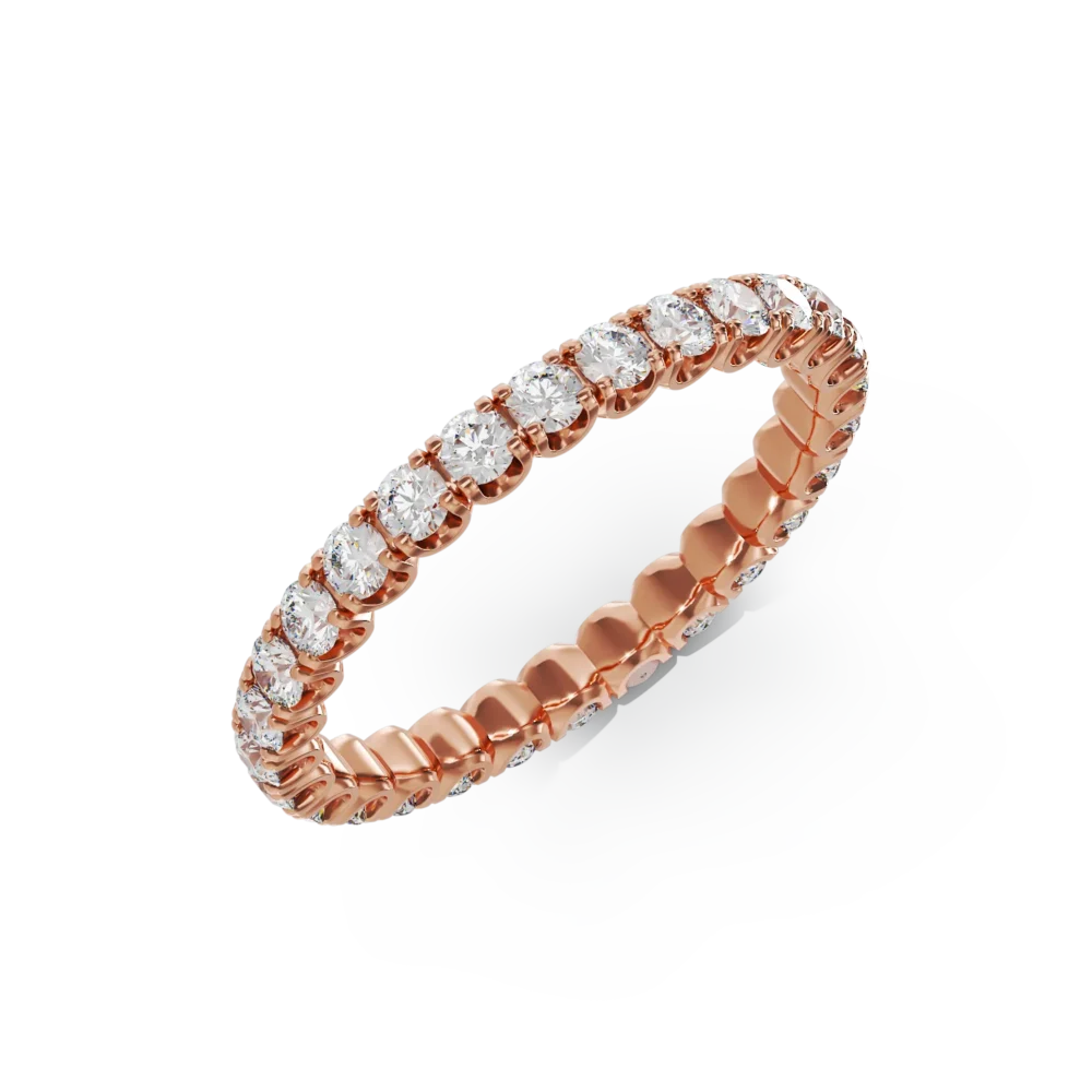Inel eternity din aur roz cu diamante de 1ct