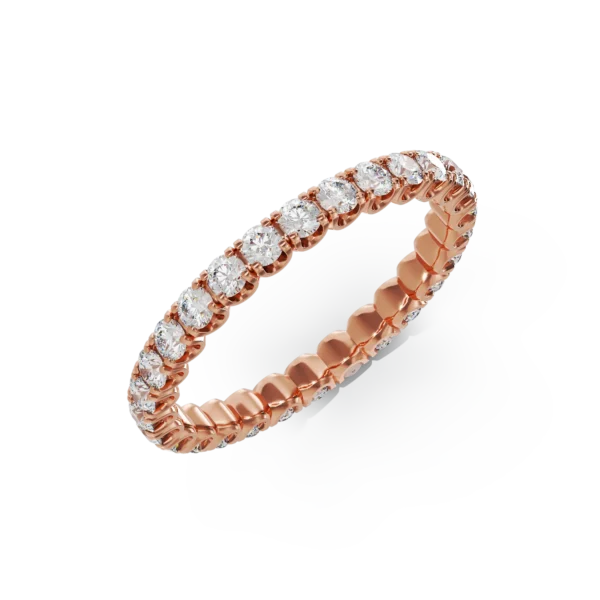 Inel eternity din aur roz cu diamante de 1ct