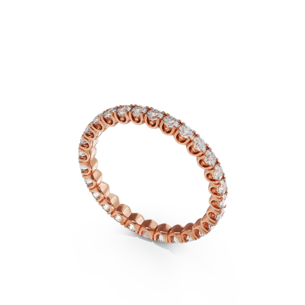 Inel eternity din aur roz cu diamante de 1ct - imagine 2