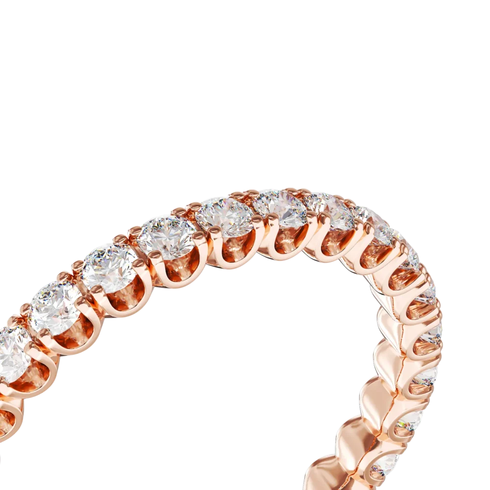 Inel eternity din aur roz cu diamante de 1ct - imagine 4