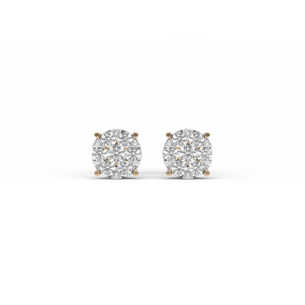 Cercei cu surub din aur galben cu diamante de 0.5ct - imagine 2