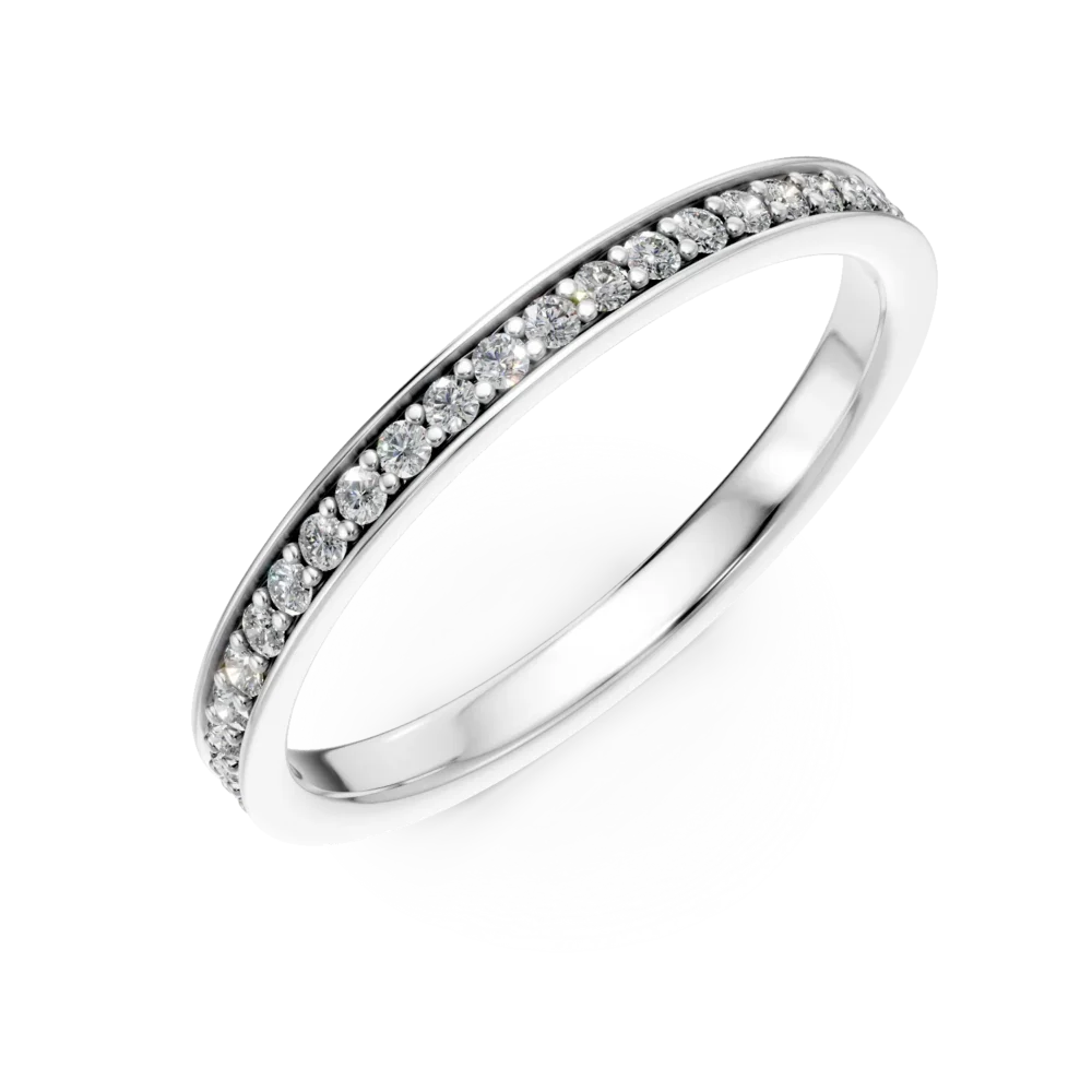 Inel eternity din aur alb cu diamante de 0.3ct