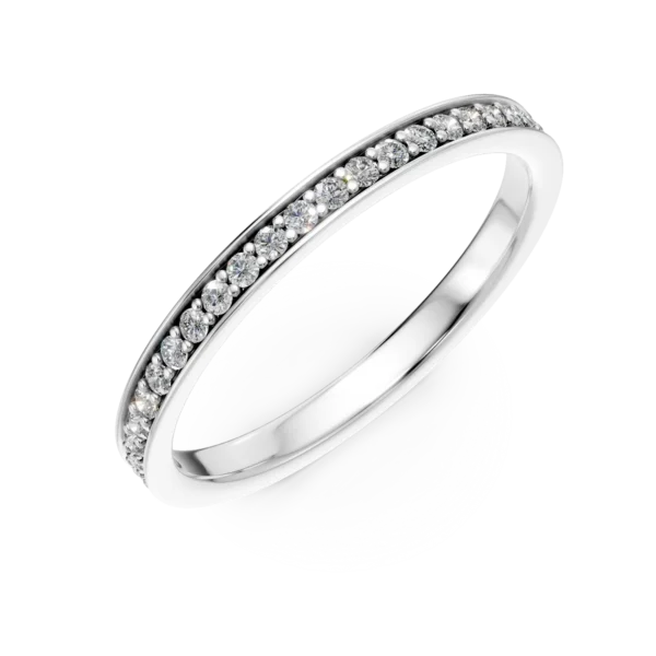 Inel eternity din aur alb cu diamante de 0.3ct