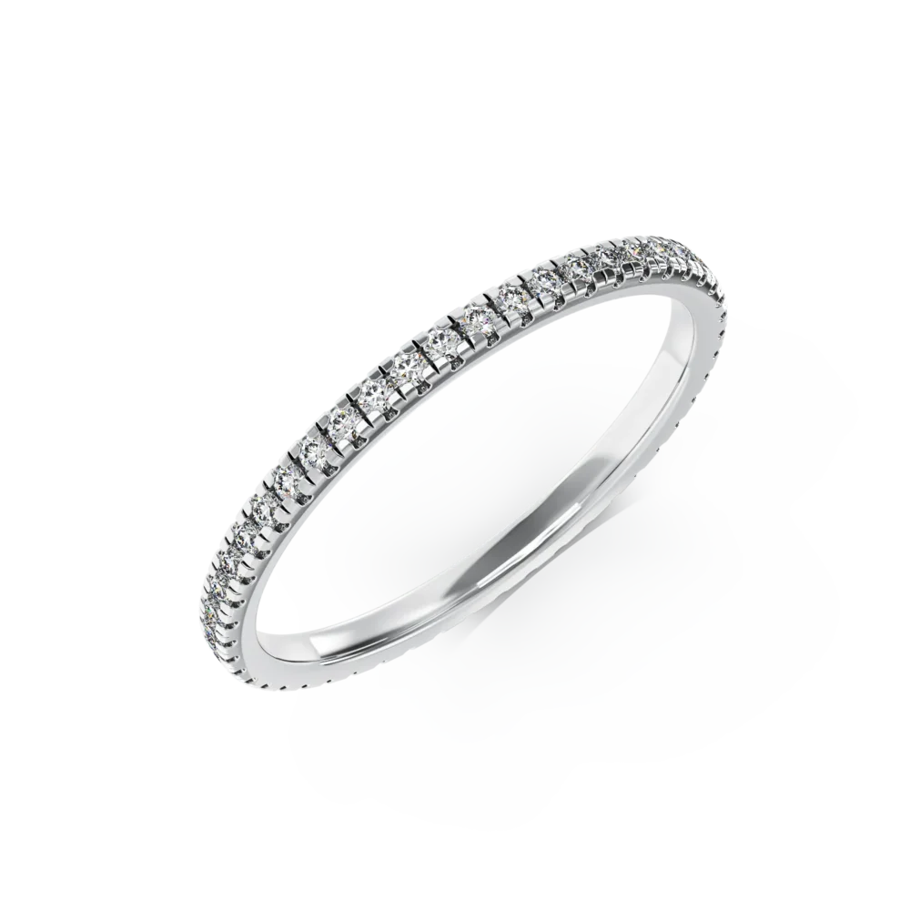 Inel eternity din aur alb cu diamante de 0.3ct