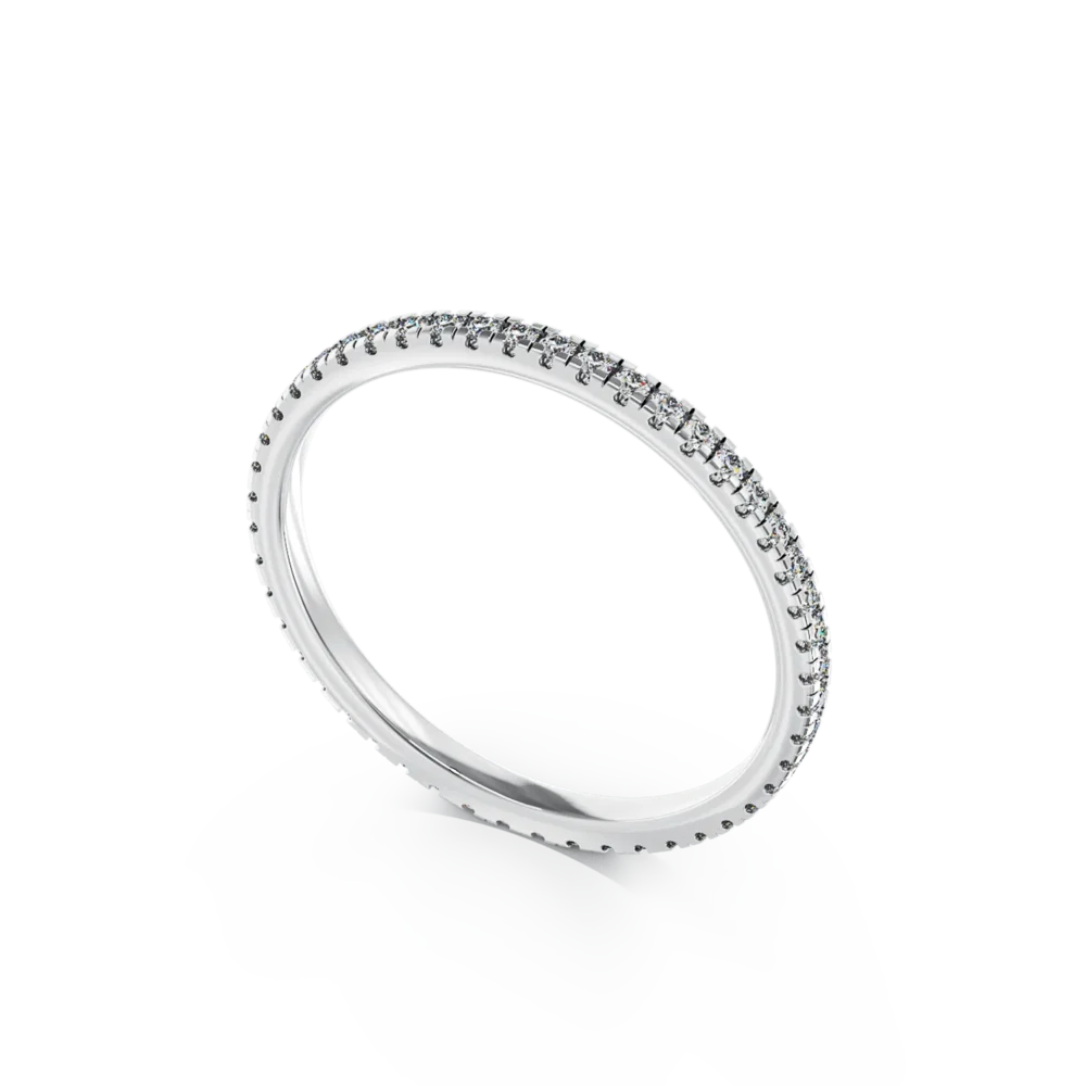 Inel eternity din aur alb cu diamante de 0.3ct - imagine 2