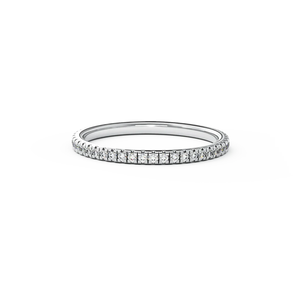 Inel eternity din aur alb cu diamante de 0.3ct - imagine 3