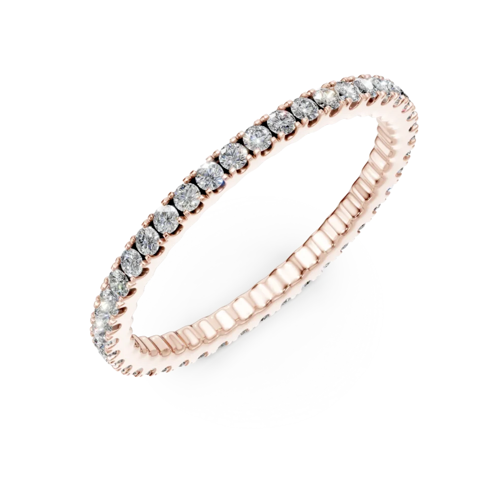 Inel eternity din aur roz cu diamante de 0.5ct