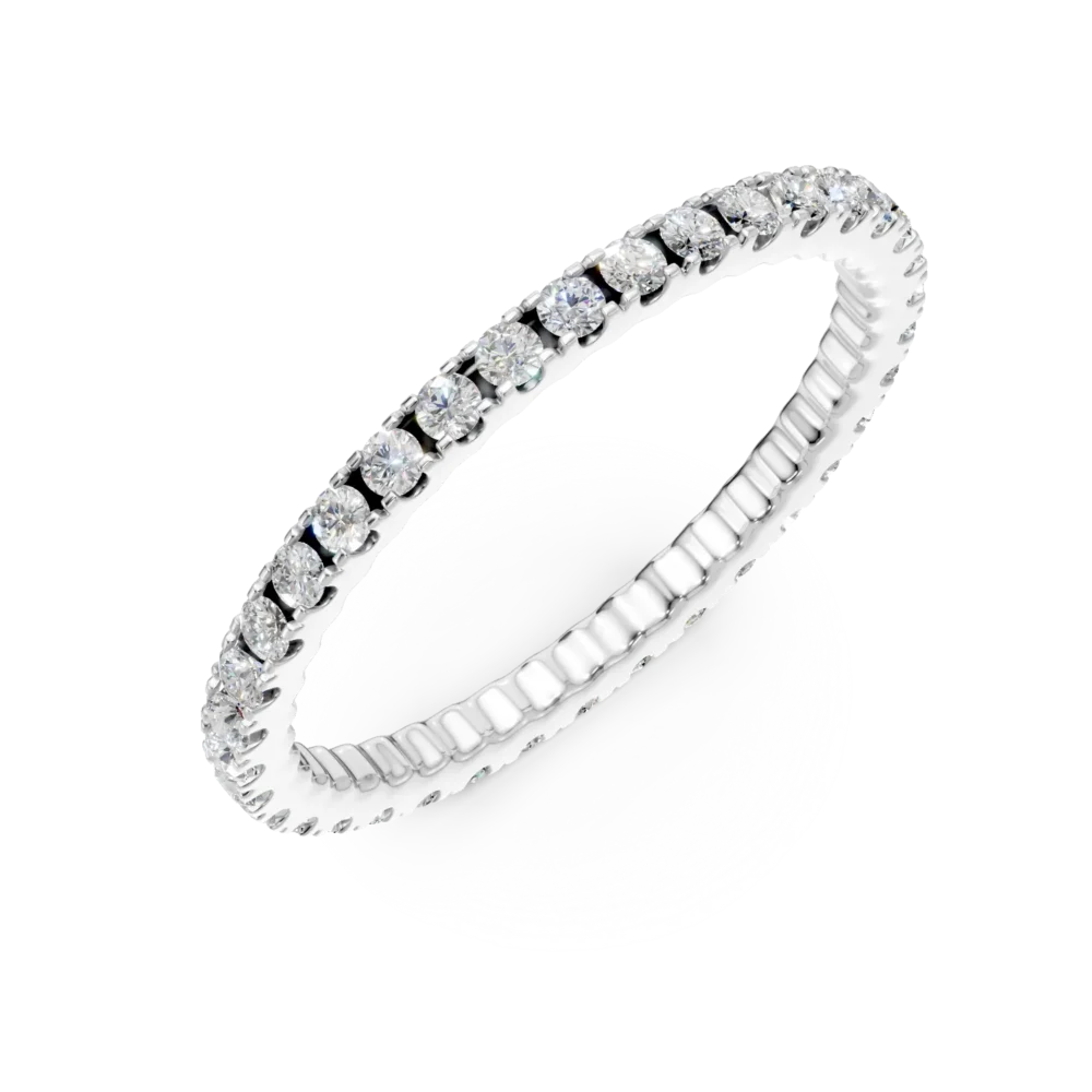 Inel eternity din aur alb cu diamante de 0.5ct