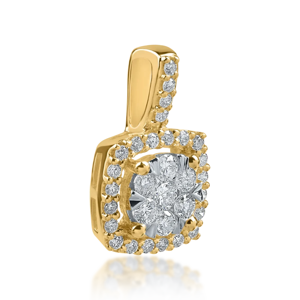 Pandantiv din aur galben cu diamante de 0.2ct - imagine 2