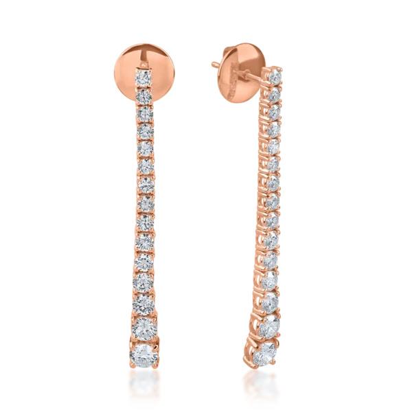 Cercei din aur roz cu diamante de 2ct