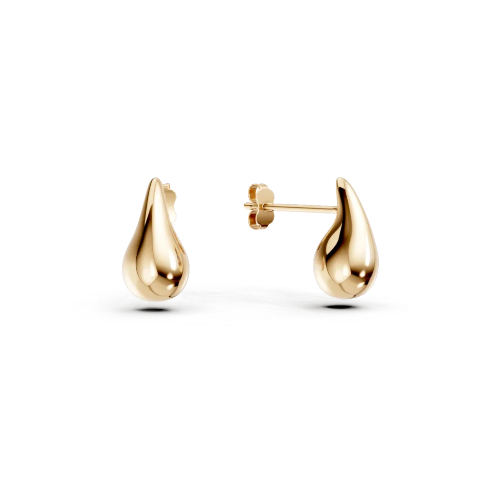 Cercei lacrima din aur galben
