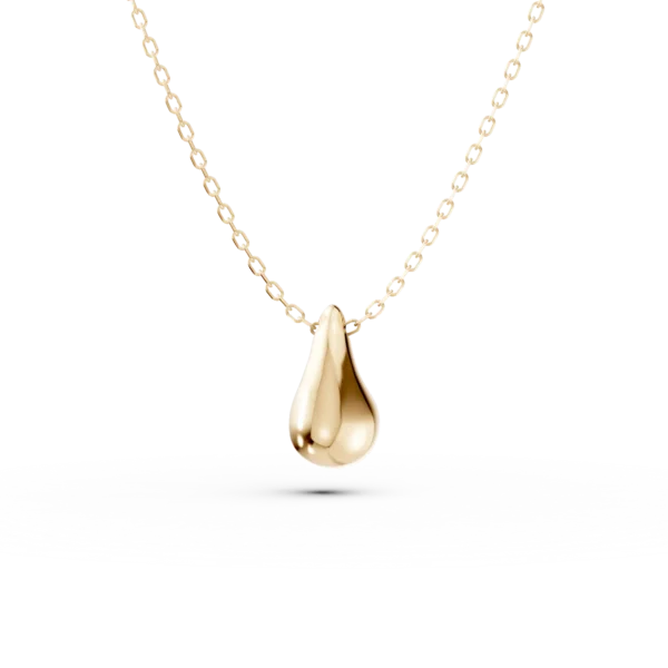 Lant cu pandantiv lacrima din aur galben