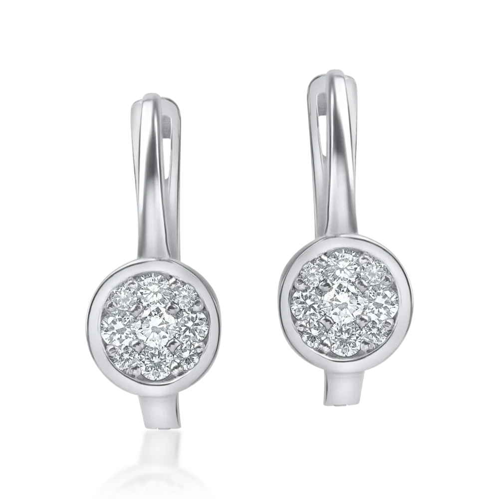 Cercei din aur alb cu diamante de 0.2ct - imagine 2